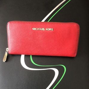 Michael Kors saffiano leather zip around wallet M1409
